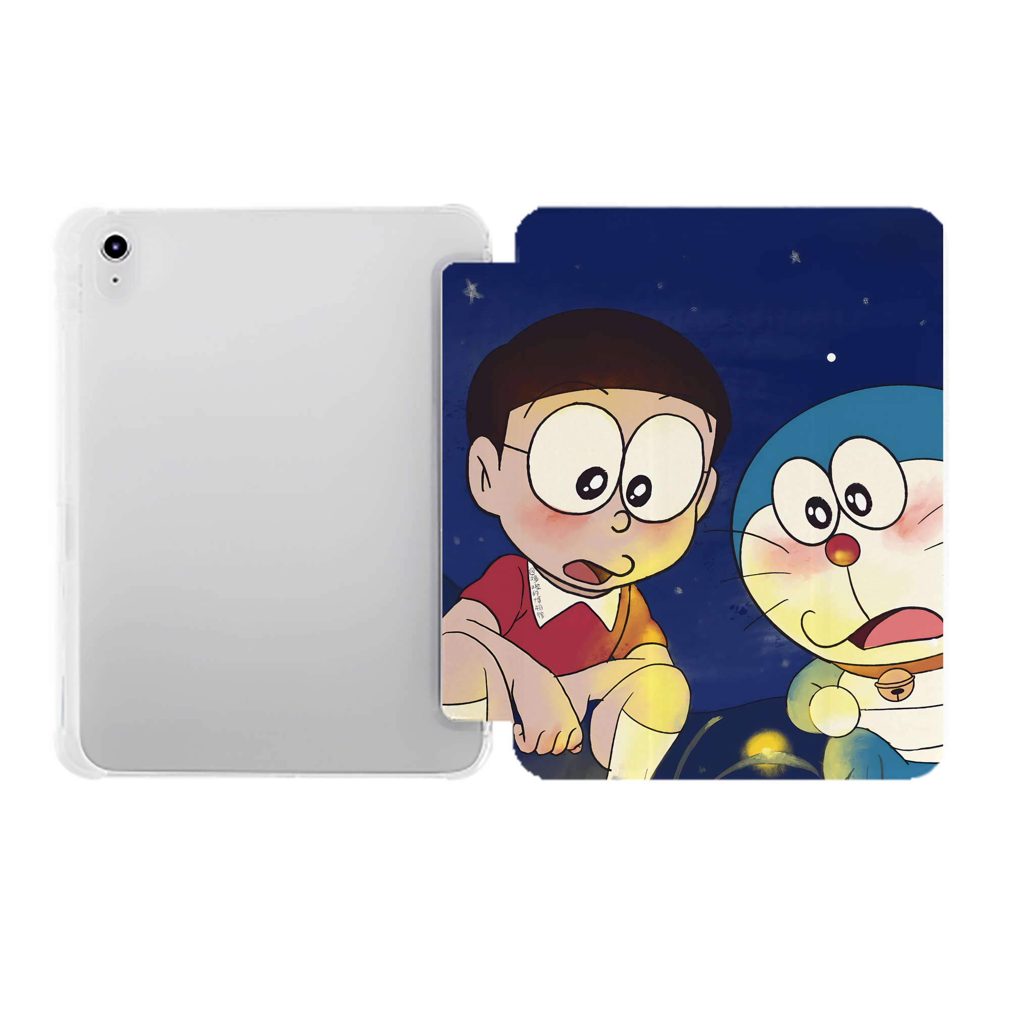 （画像用） ドラえもん Doraemon IPad ケース ペン収納付き 三つ折りスタンド PUレザー×シリコン 対応機種9.5/10.5/10.9インチ